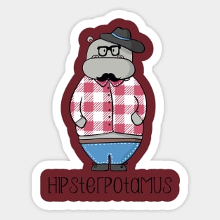 Hipsterpotamus- Funny Hippo Hipster gift Sticker